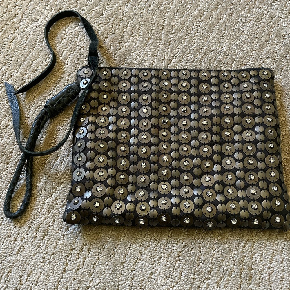 Cleobella faux diamond studded clutch bag.